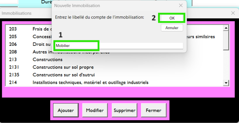 Présentation des options du logiciel Excel pour amortissement automatisé. 
