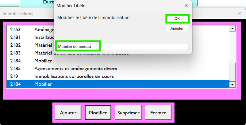 Capture de tableau généré automatiquement avec le logiciel amortissement. 