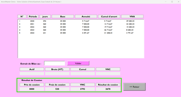 Logiciel amortissement : aperçu des calculs automatiques dans Excel. 